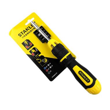 Stanley Racheting Multi Bit Screwdriver 10 Pcs STHT68010 kuning polos