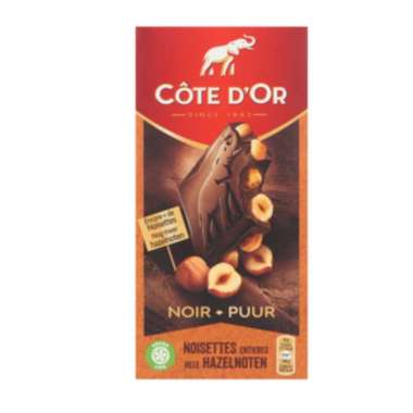 Cote d'Or Dark Chocolate Whole Nuts Tablet Noisettes Hazelnut 180 Gram
