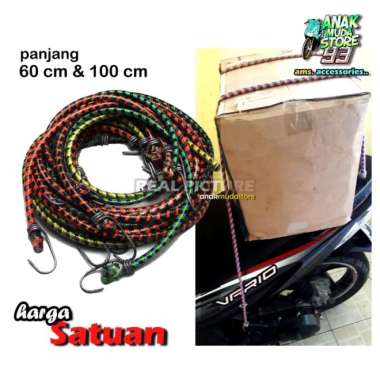 Tali Bagasi Motor Tali Karet Pengait Barang Elastis Tali Ikat Barang ukuran 60 cm