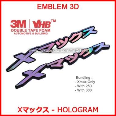 Emblem 3D Xmax Japan Hologram Logo Timbul Variasi Motor Yamaha Jepang bundling Xmax Onliy