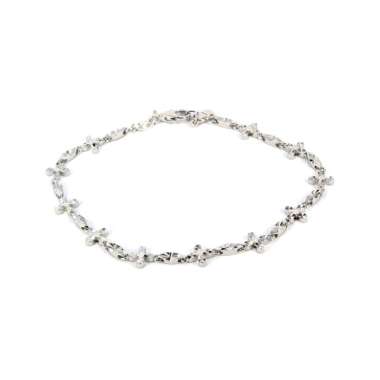 Dparis Silver RN163 Full Salib Gelang Tangan Rantai SILVER