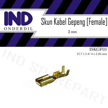 Skun-Sekun-Terminal Kabel Connector-Conector-Konektor Gepeng-Pipih Female-Bikang-Cewe-Perempuan Sock