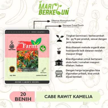 Benih Biji Bibit 20 Tanaman Cabai Rawit Camelia INDO FARM / Cabe Rawit Kamelia Kualitas Unggul Super