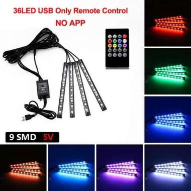 Anmingpu Lampu Led Strip Mobil Rgb Car Foot Ambient Light 36 Led Usb P