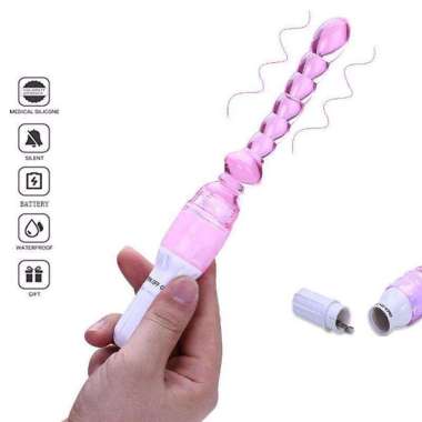 Sex Toys Pria Silikon Panjang Anal Plug Beads Silicone G-spot Massager Vibrator Alat Bantu Seks Wani