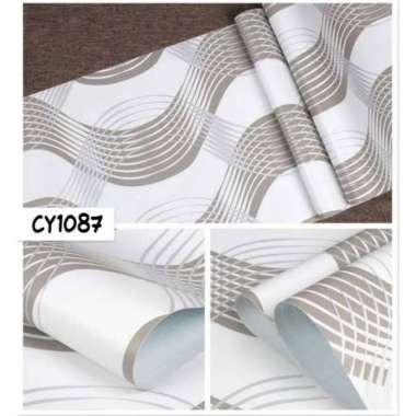Wallpaper Stiker Dinding Spiral & Garis Gelombang Hitam Praktis Coklat Abu Cakra GH247 CY1087 CY1048