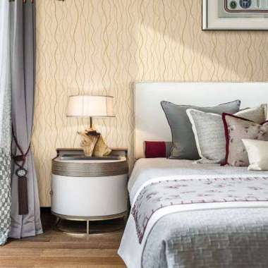 Wallpaper Stiker Dinding Spiral & Garis Gelombang Hitam Praktis Coklat Abu Cakra GH247 CY1087 CY1048