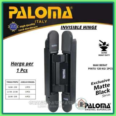 Engsel Pintu Tanam Paloma QHIHP 806 Engsel Pintu Stainless Aluminium Invisible Hinge Murah Berkualit