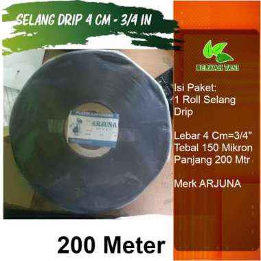 Selang Drip Selang Irigasi 4 Cm Panjang 200 Meter Cap Arjuna hitam