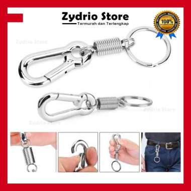 Carabiner Stainless + Pegas Per / Karabiner Alat Pengait Panjat Tebing Silver
