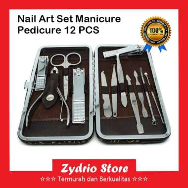 SET Alat Nail Art Lengkap - Nail Art Set Manicure Pedicure 12 PCS