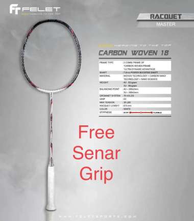 Raket Badminton Felet Carbon Woven 18 Original