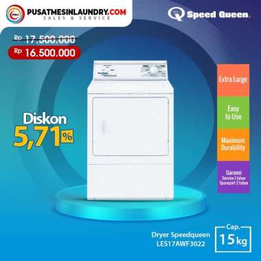 Dryer Speedqueen Electric 15 Kg Tipe LES17AWF, Dryer Tipe Full Listrik