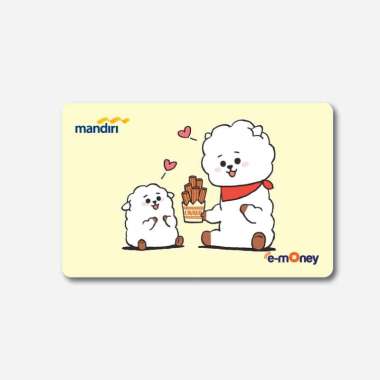 Kartu EMONEY MANDIRI BT21 Dua Alpaca Putih White & Cookies Kartun Anime Kartu Etoll e toll E Money E