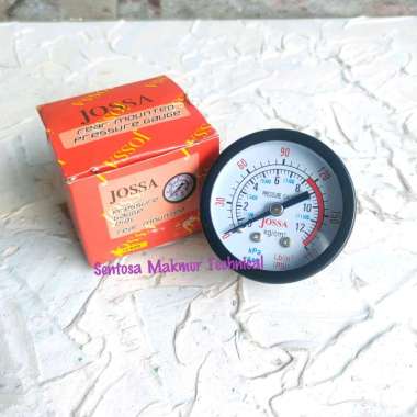 1/4" 12 BAR Pressure Gauge Manometer Angin Kompresor Drat Belakang