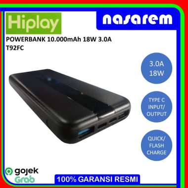 POWERBANK 10.000mAh18W 3.0A QUICK/FAST CHARGER HIPLAY T92FC