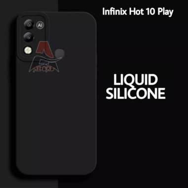 Case INFINIX HOT 11 PLAY / INFINIX HOT 10 PLAY Soft Case Liquid Silikon Pro Camera Hitam Infinix Hot
