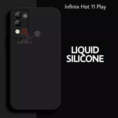 Case INFINIX HOT 11 PLAY / INFINIX HOT 10 PLAY Soft Case Liquid Silikon Pro Camera Hitam Infinix Hot