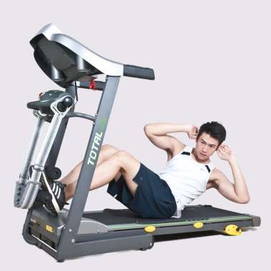 Total Fitness treadmill electric TL-288 Semua Ukuran HITAM/SILVER