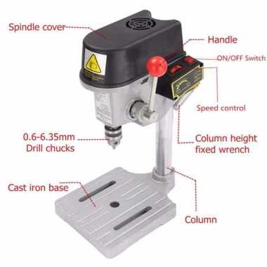 Mesin Bor Duduk Mini Drill Press 0.6-6.5mm 340W 16000RPM