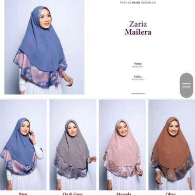 Jilbab Bergo Hijab Syari Elzatta Hijab Zaria Mailera