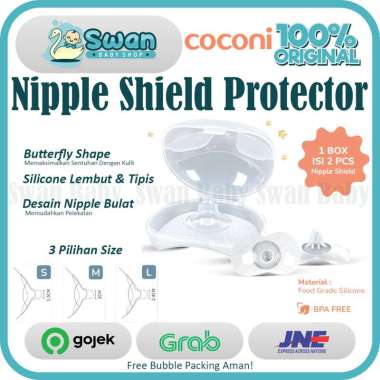 COCONI Nipple Shield 2 pcs | Pelindung Puting Bahan Silikon Menyusu Ukuran L