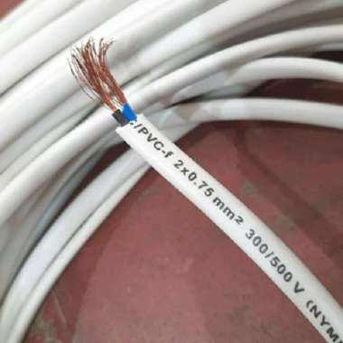 Kabel MIKA Isi 2x0,75 mm Kabel Listrik Tembaga / Kabel Serabut NYMHY 5 Meter