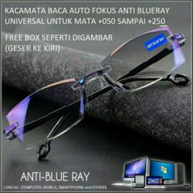 Kacamata Baca Plus Auto Fokus Blueray/Kacamata Servis Hp+ Box&Lap - Multicolor
