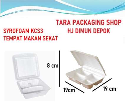 Sterofoam KCS03S Box Nasi Sekat 3 isi 100 pcs
