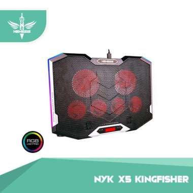 COOLING PAD RGB WITH CONTROLLER NYK X5 KINGFISHER 6 FAN COOLER LAPTOP