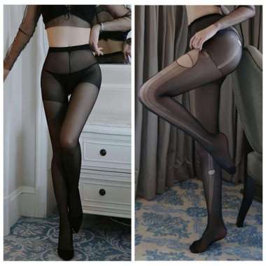 Stoking Wanita Sobek tangan transparan Hitam/A
