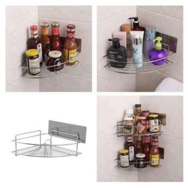 Stainless Steel Bathroom Shelf
 - Jual Stainless Steel Bathroom Sucker Shelf Shower Storage Holder Rack Organizer Online November 2020 Blibli Com