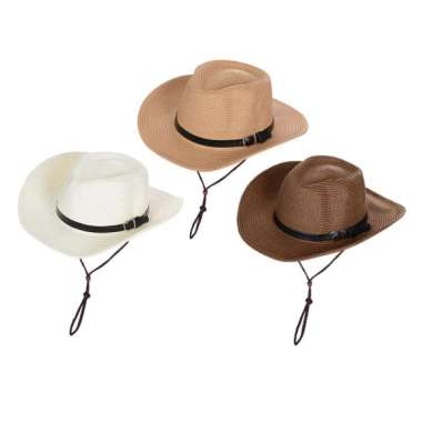 Promo 3x Foldable Summer Straw Hat 