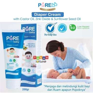 PURE bb DIAPER CREAM baby PureBB krim ruam popok bayi kulit kemerahan 100gr
