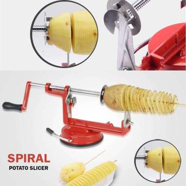 Spiral Potato Slicer Alat Potong Kentang Merah