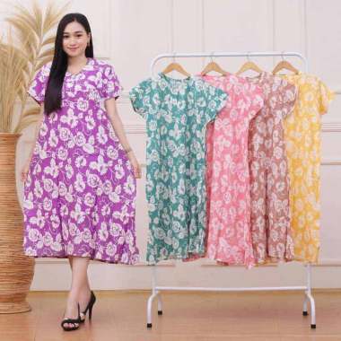 Snoebel KM PAYUNG Daster Batik Pekalongan Pendek/Dress Batik Pendek Biru XL