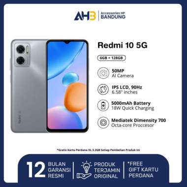 Xiaomi Redmi 10 5G 4/128GB + 6/128GB Garansi RESMI Silver 6/128GB