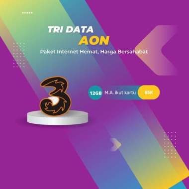 VOUCHER PAKET DATA TRI AON 12GB / KUOTA INTERNET TRI