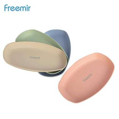 Freemir Piring Saji Jerami Gandum Set Piring Bentuk Oval Kotak Mix