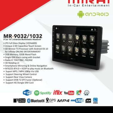 Head unit mirai mr-1032 - tv android mirai mr1032 - 10 inch android