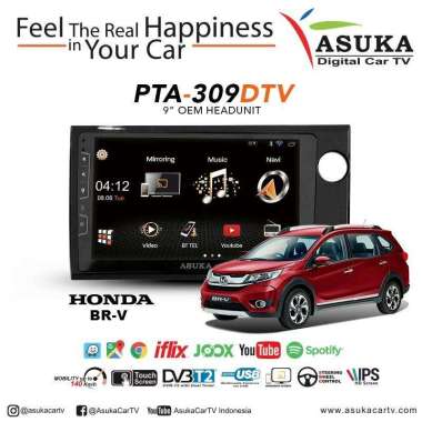 Head unit oem brv - tv android honda brv - asuka pta309 9 inch