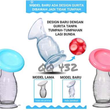 Breastpump Silikon Manual Penampung Asi Perah Silicone Pompa Asi Milk Saver Wadah Asi Pink