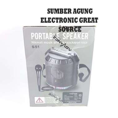 Advance S51 Portable Speaker Tali Slempang Kabel Mic Tombol Colokan Lengkap