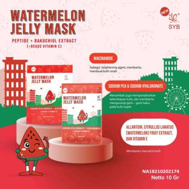 PER BOX SYB JELLY MASK BLUEBERRY WATERMELON CUCUMBER MUGWORT DNA SALMON / MASKER WAJAH PER BOX Water
