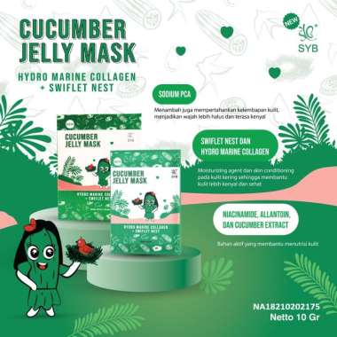 PER BOX SYB JELLY MASK BLUEBERRY WATERMELON CUCUMBER MUGWORT DNA SALMON / MASKER WAJAH PER BOX Cucum