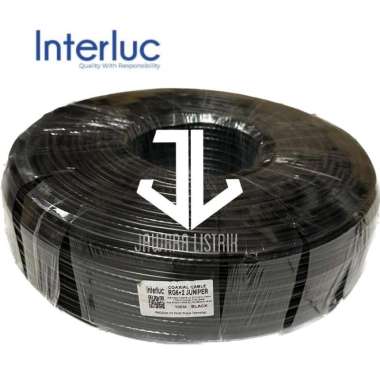 INTERLUC EDGE KABEL CCTV COAXIAL RG6 RG 6 + POWER 100 METER Hitam