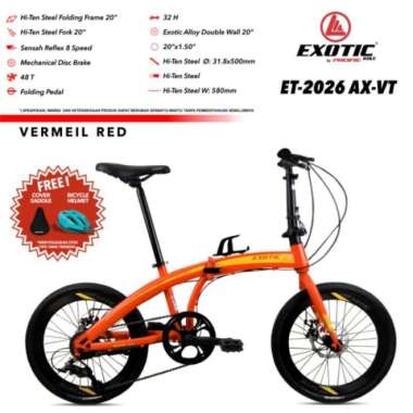 Sepeda Lipat Exotic 20 Et 2026 Rx Db Vt Disc Velg Tinggi Verrmeil Red