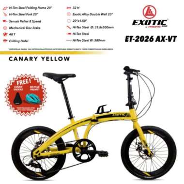 Sepeda Lipat Exotic 20 Et 2026 Rx Db Vt Disc Velg Tinggi Canary yellow