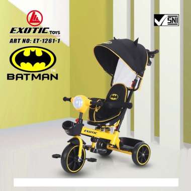 Sepeda Roda Tiga 3 EXOTIC ET 1261-1 BATMAN Kursi Putar Tricycle Anak