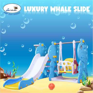 Labeille KC 533 3in1 Whale Perosotan Ayunan Ring Bola Basket Blue